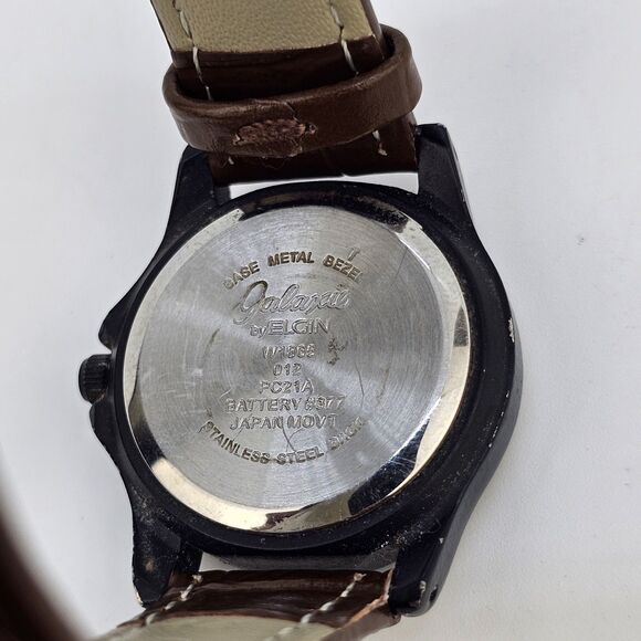 Galaxie By Elgin Women's Watch 26MM Cream Dial New Brown‎ Leather Bands Battery - Picture 6 of 12